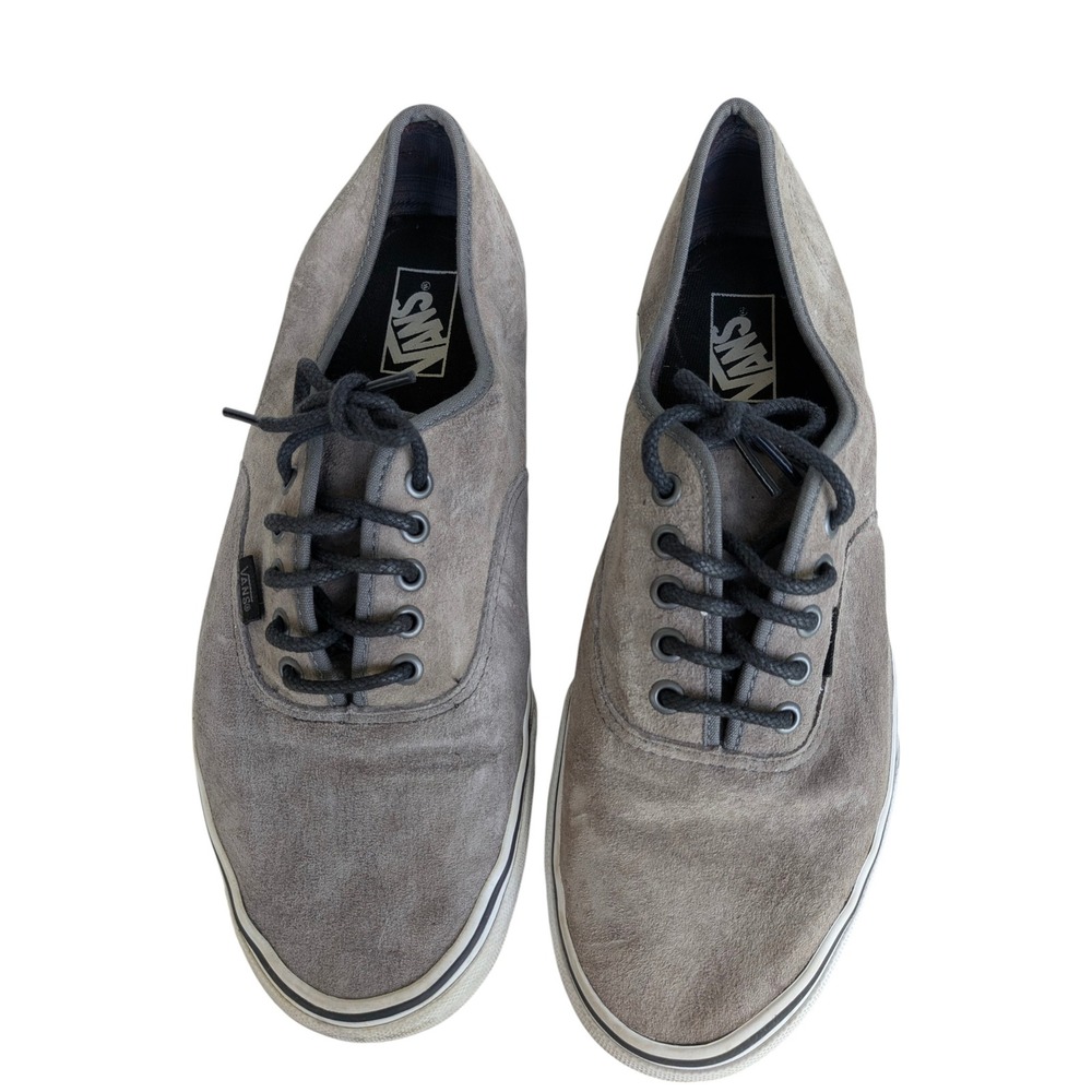 Vans Authentic Grey Suede Low Top Sneakers Shoes Mens 12